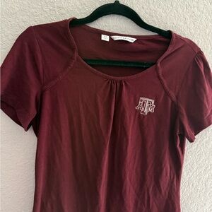 Cutter & Buck Maroon Scoop Neck Texas A&M Tee